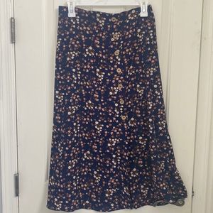 Flower Pattern Skirts with Slit